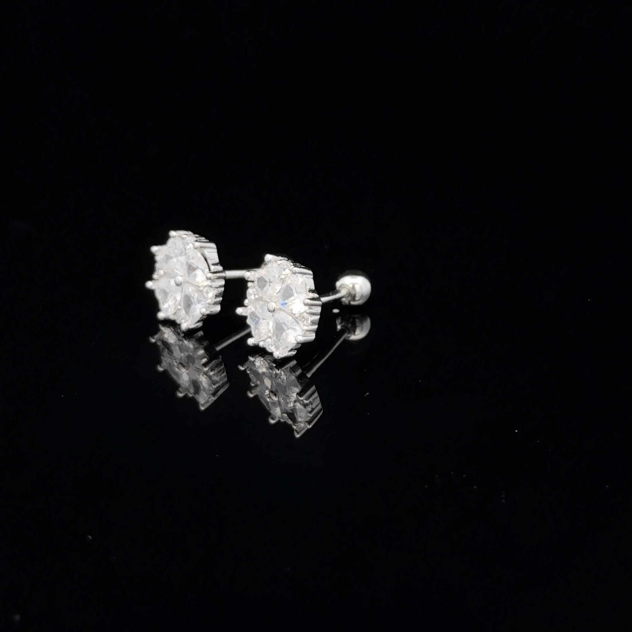 Silver Hexagonal Second Stud