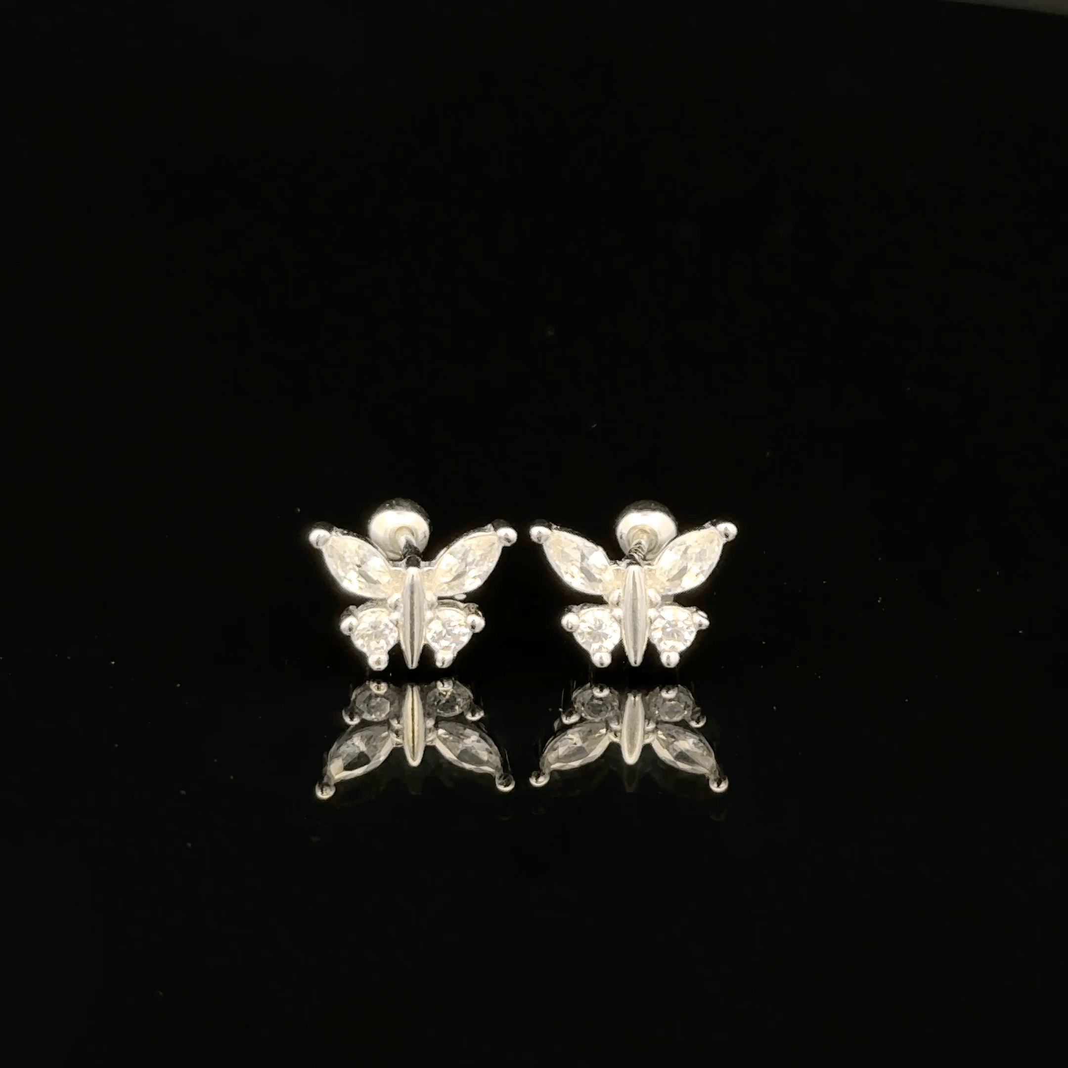 Rose gold Butterfly second stud