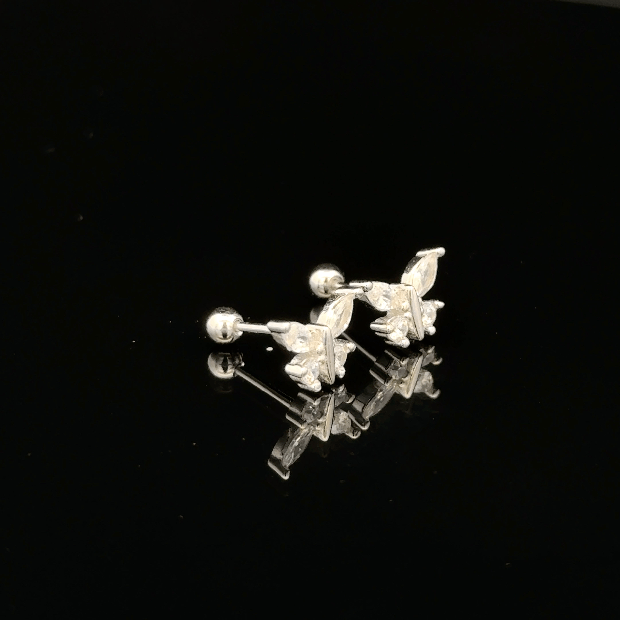 Rose gold Butterfly second stud