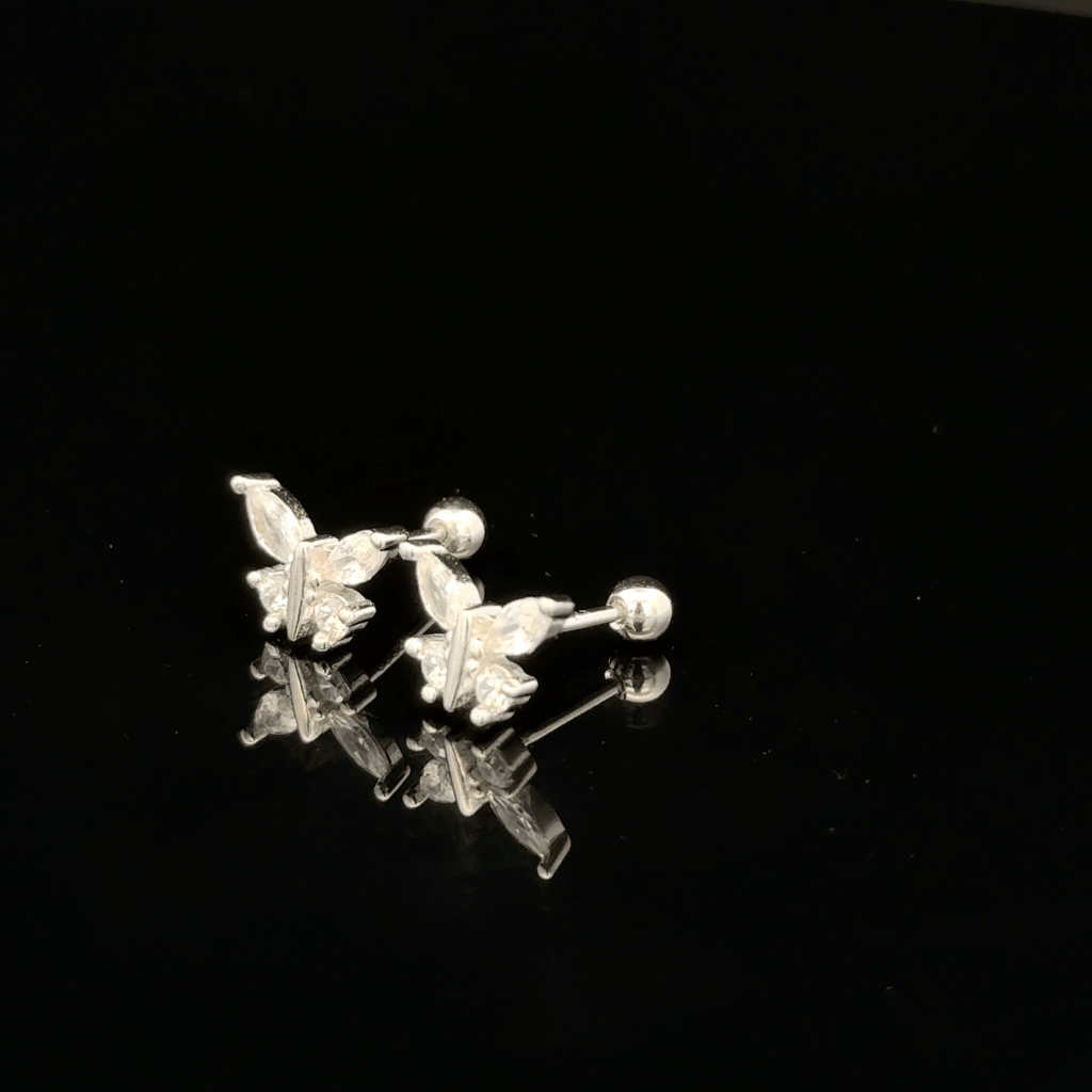 Rose gold Butterfly second stud