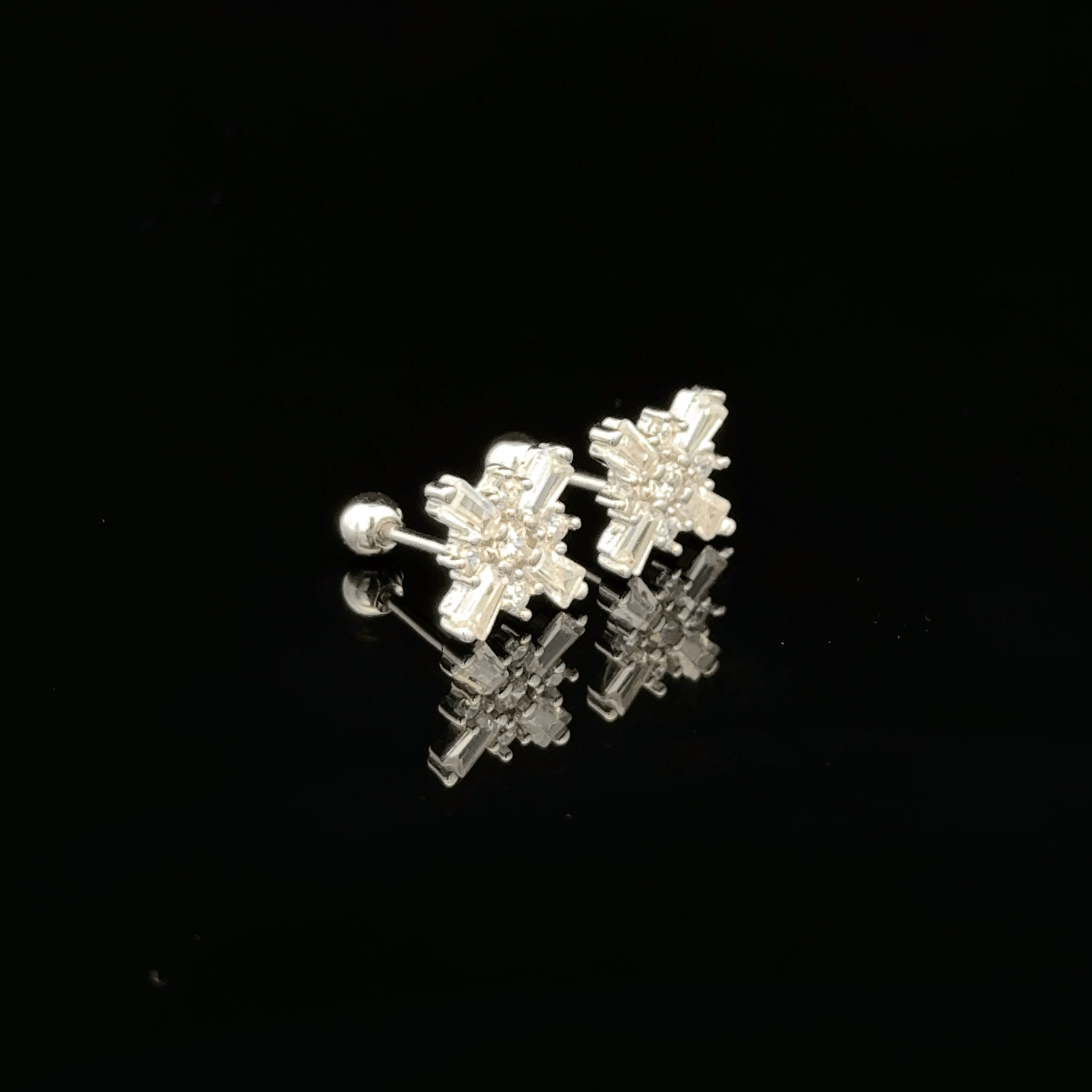 Silver Extended Square Second Stud