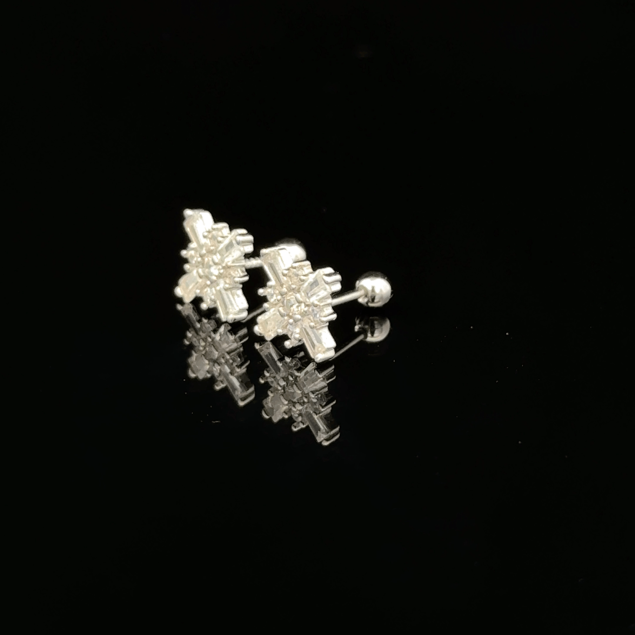 Silver Extended Square Second Stud
