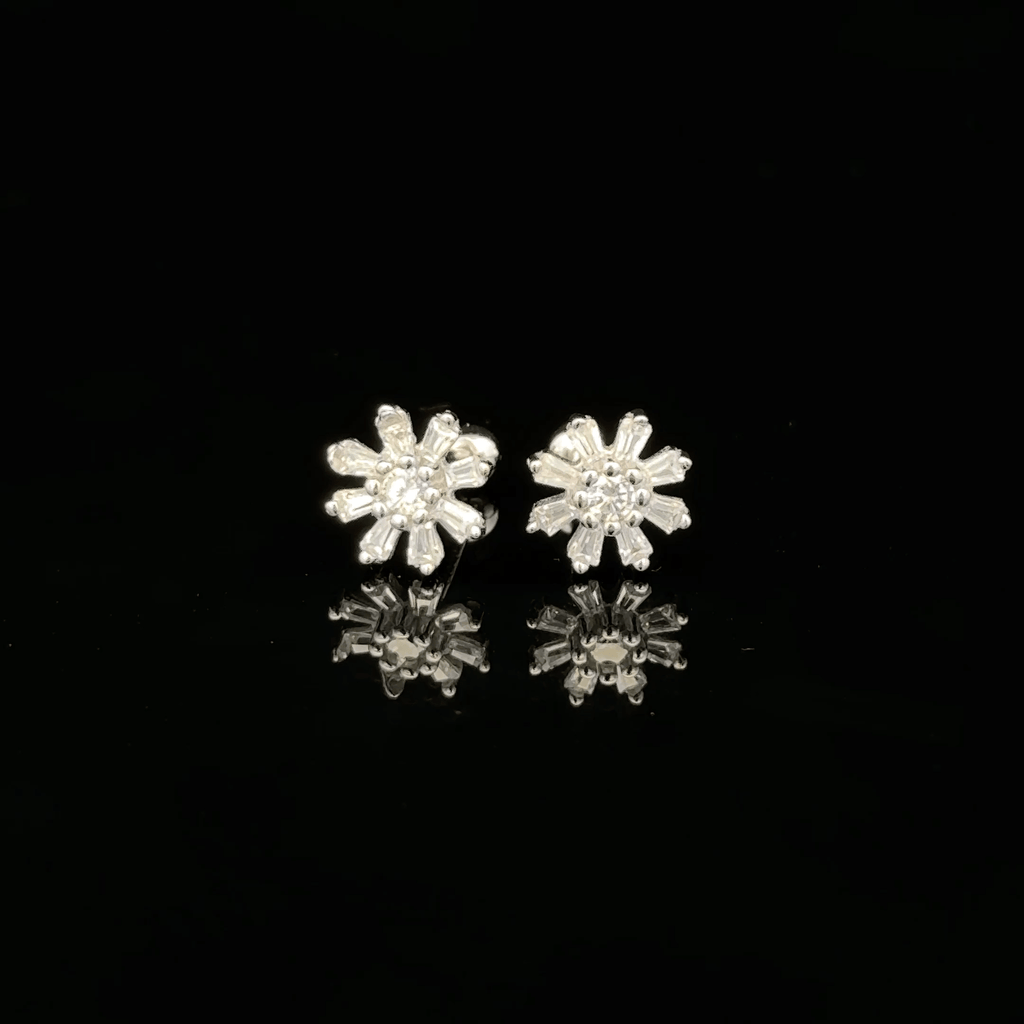 Silver Petal Second Stud