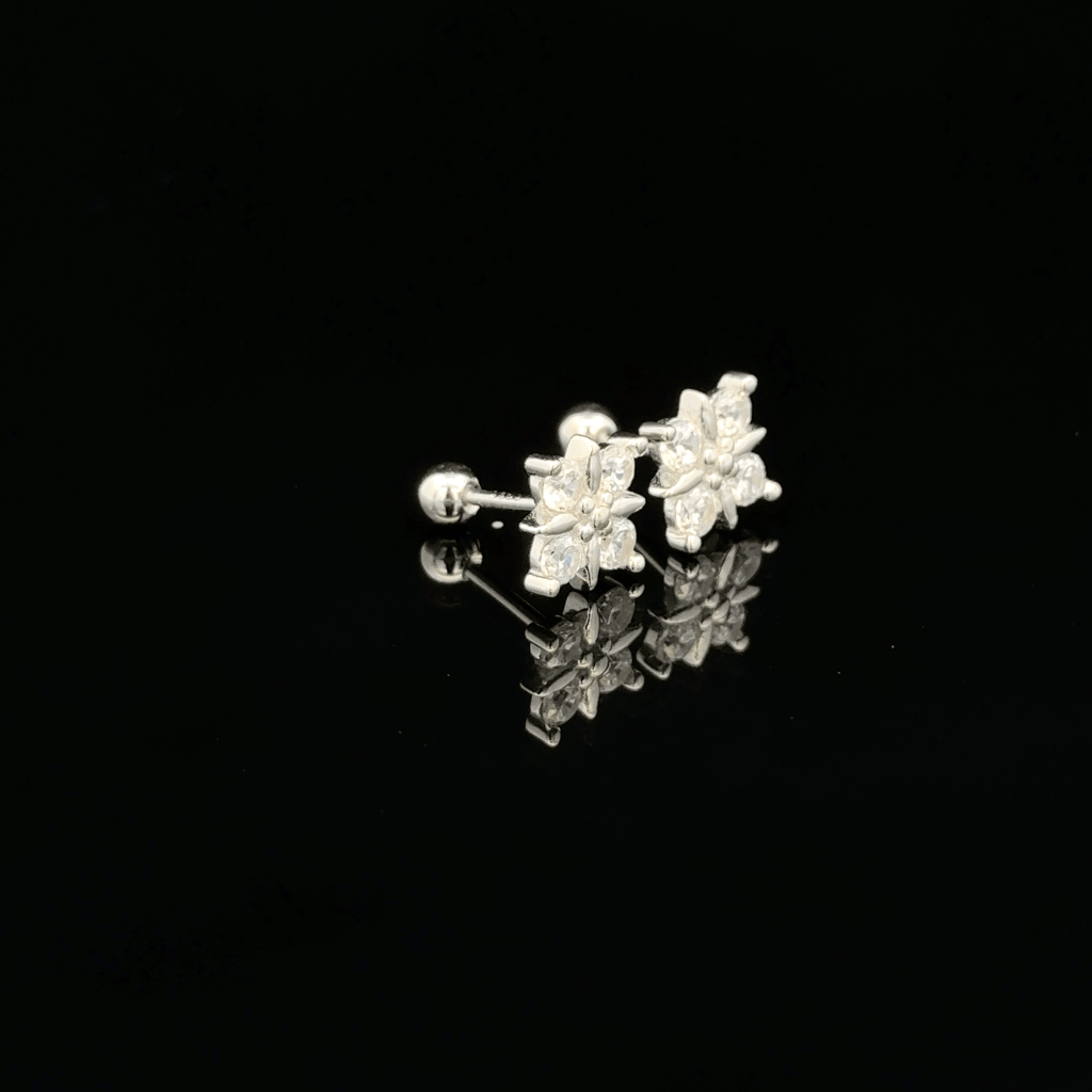 Silver Square stone Second Stud