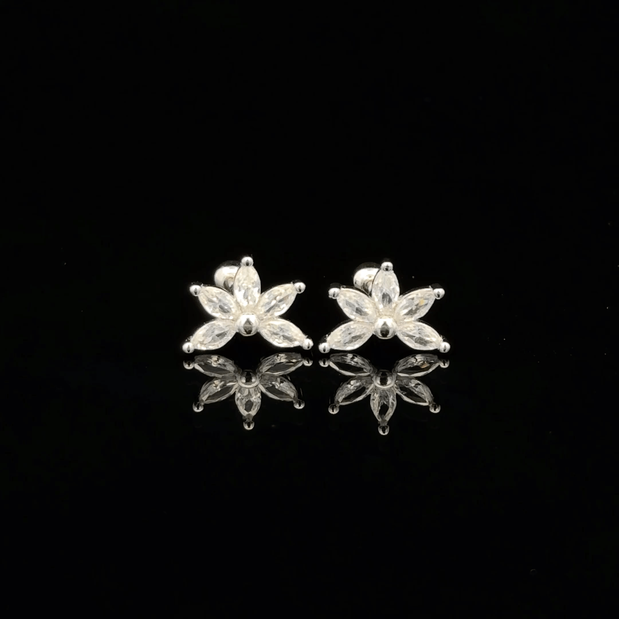 Silver Four Stone Second Stud