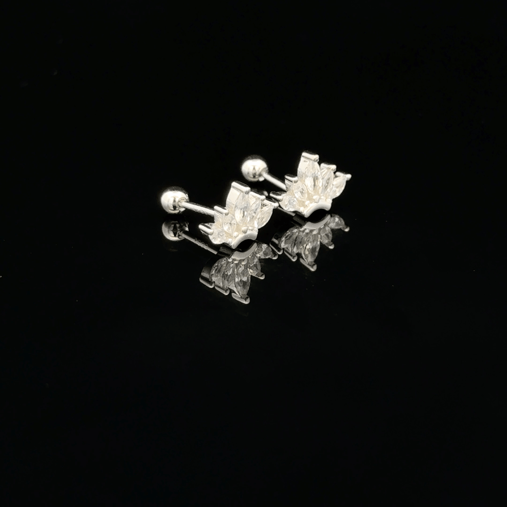 Silver Four Stone Second Stud