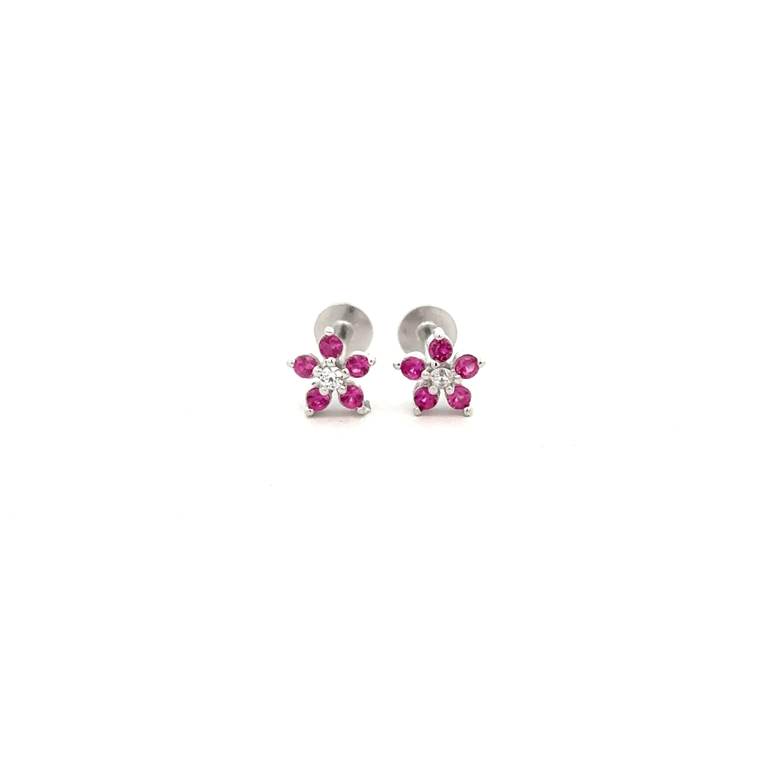 Floral Pink Stud