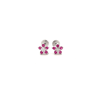 Floral Pink Stud