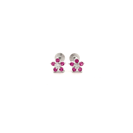 Floral Pink Stud