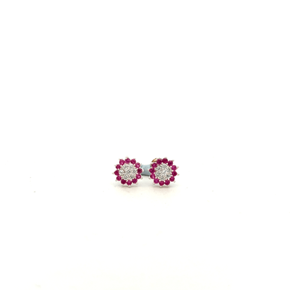 Multistone Red Second Earrings