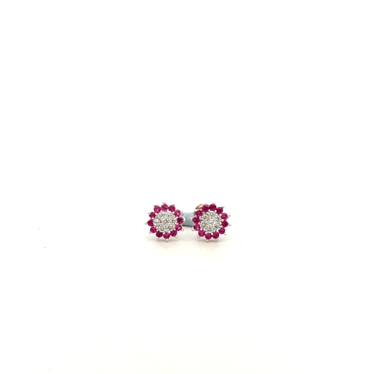 Multistone Red Second Earrings