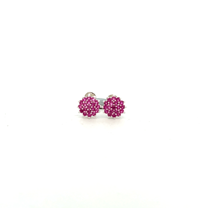 Multistone Red Second Earring