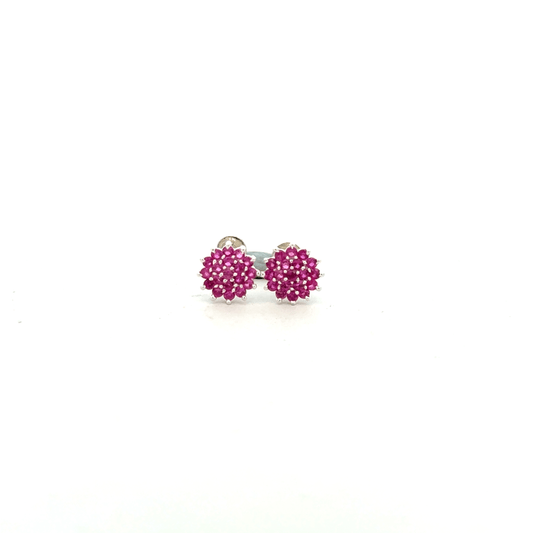 Multistone Red Second Earring