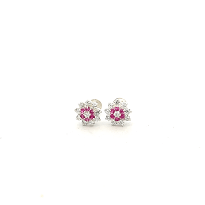 Multistone Red Second Earring