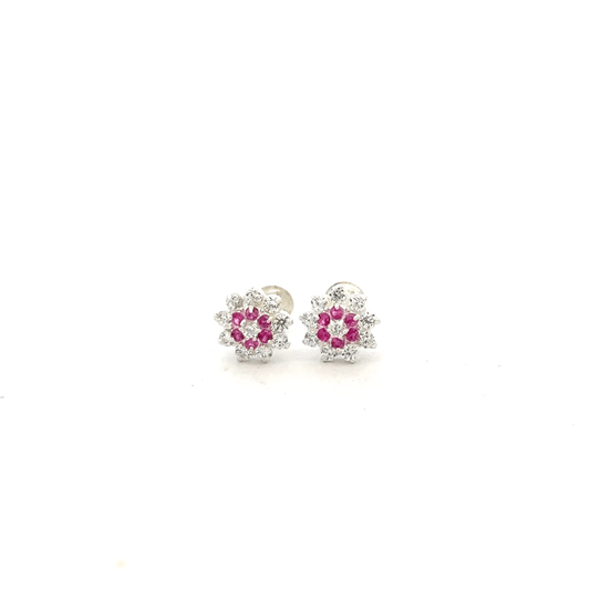 Multistone Red Second Earring