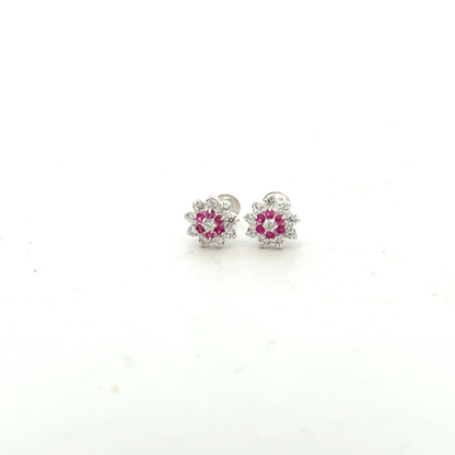 Multistone Red Second Earring