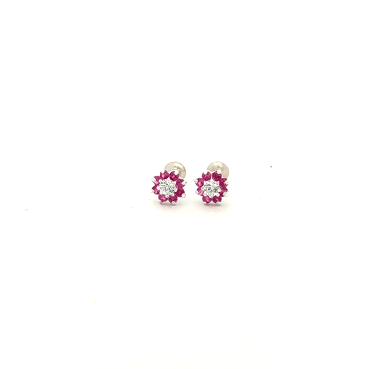 Multistone Red Second Earring