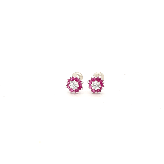 Multistone Red Second Earring