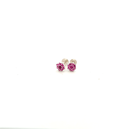 Multistone Red Second Earring