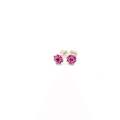 Multistone Red Second Earring