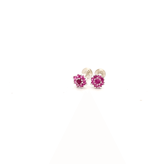 Multistone Red Second Earring