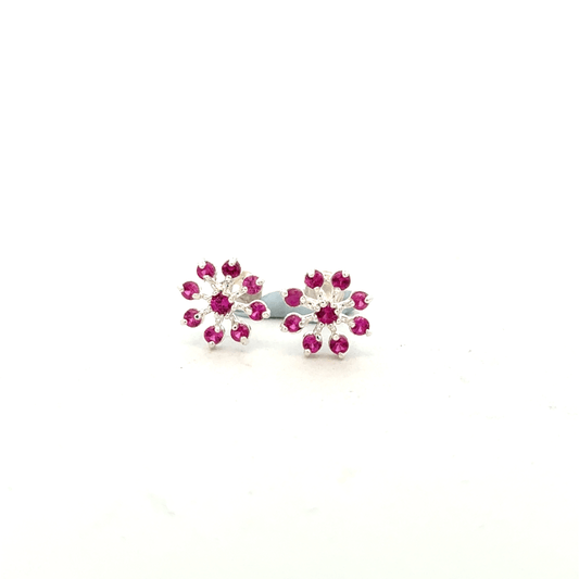 Multistone Red Second Earrings