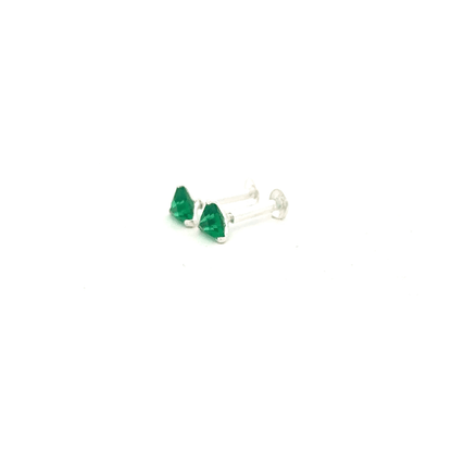 Single Green Stone Second Earring