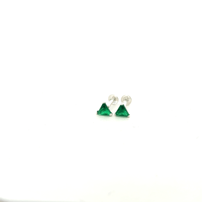 Single Green Stone Second Earring