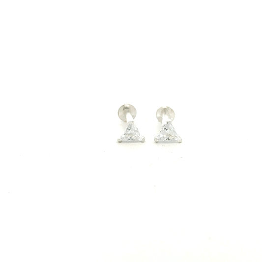Single White Stone Second Earring
