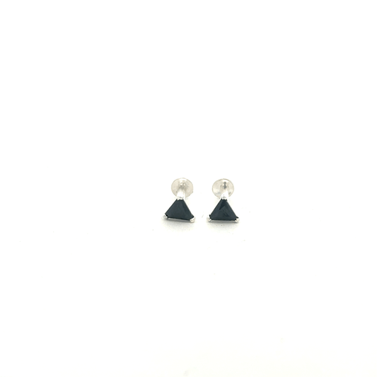 Single Black Stone Second Earring