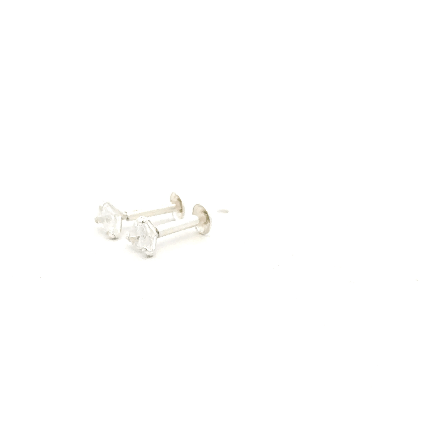 Single White Stone Second Earring