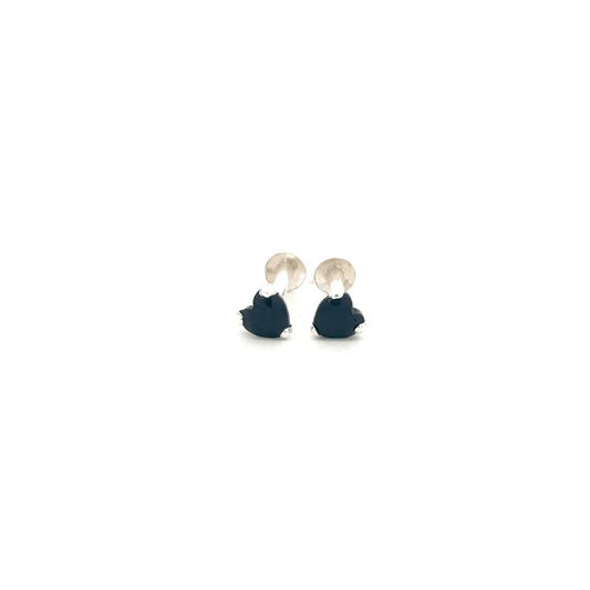 Single Black Stone Second Earring