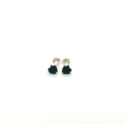 Single Black Stone Second Earring