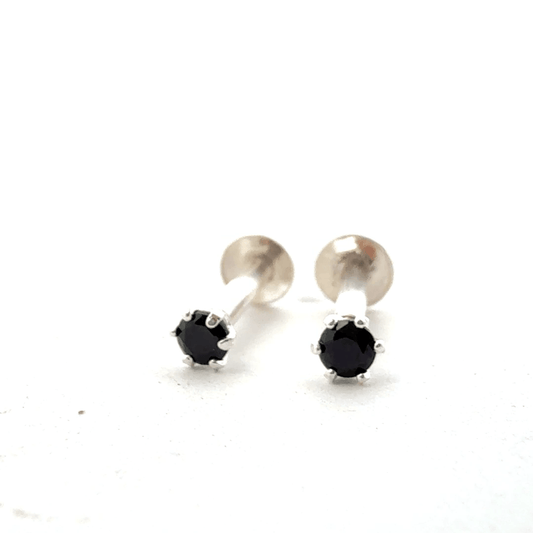 Single Black Stone Second Earring