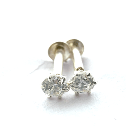 Single White Stone Second Earring