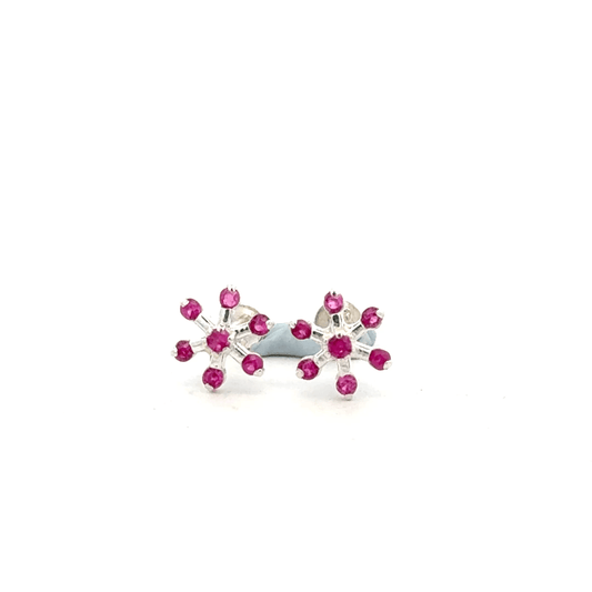 Multistone Red Second Earrings