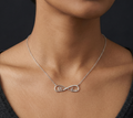 Rhodium Love Infinity chain with pendent