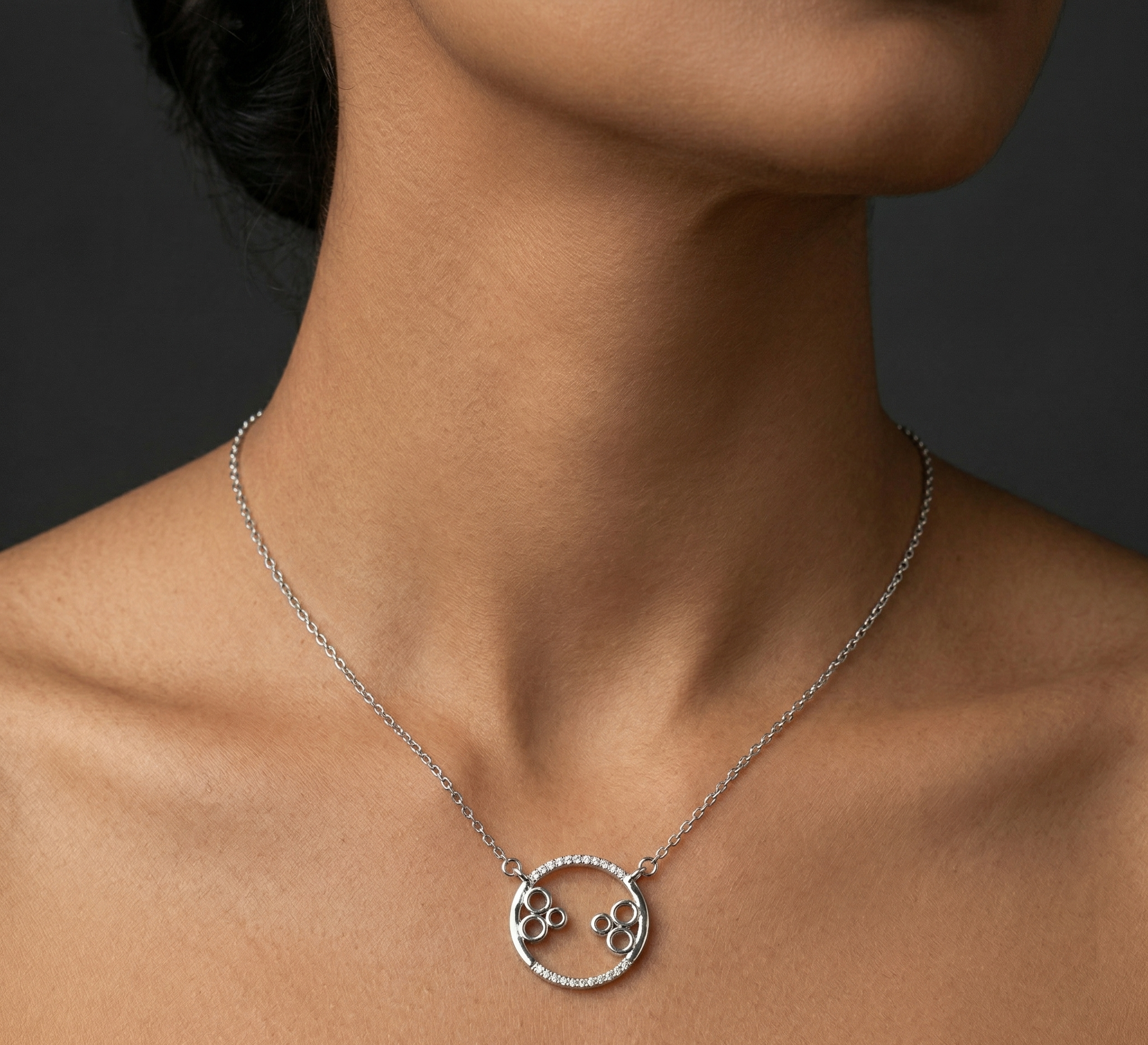 Rhodium Circle Chain