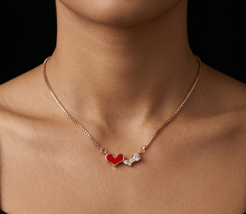 Rosegold Heart Chain With Pendant