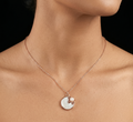 Pearl & Shell Disc rose gold chain pendant