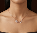 Leaf rose gold chain pendant