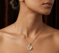 Moon Star and Planet Coin rose gold chain pendant
