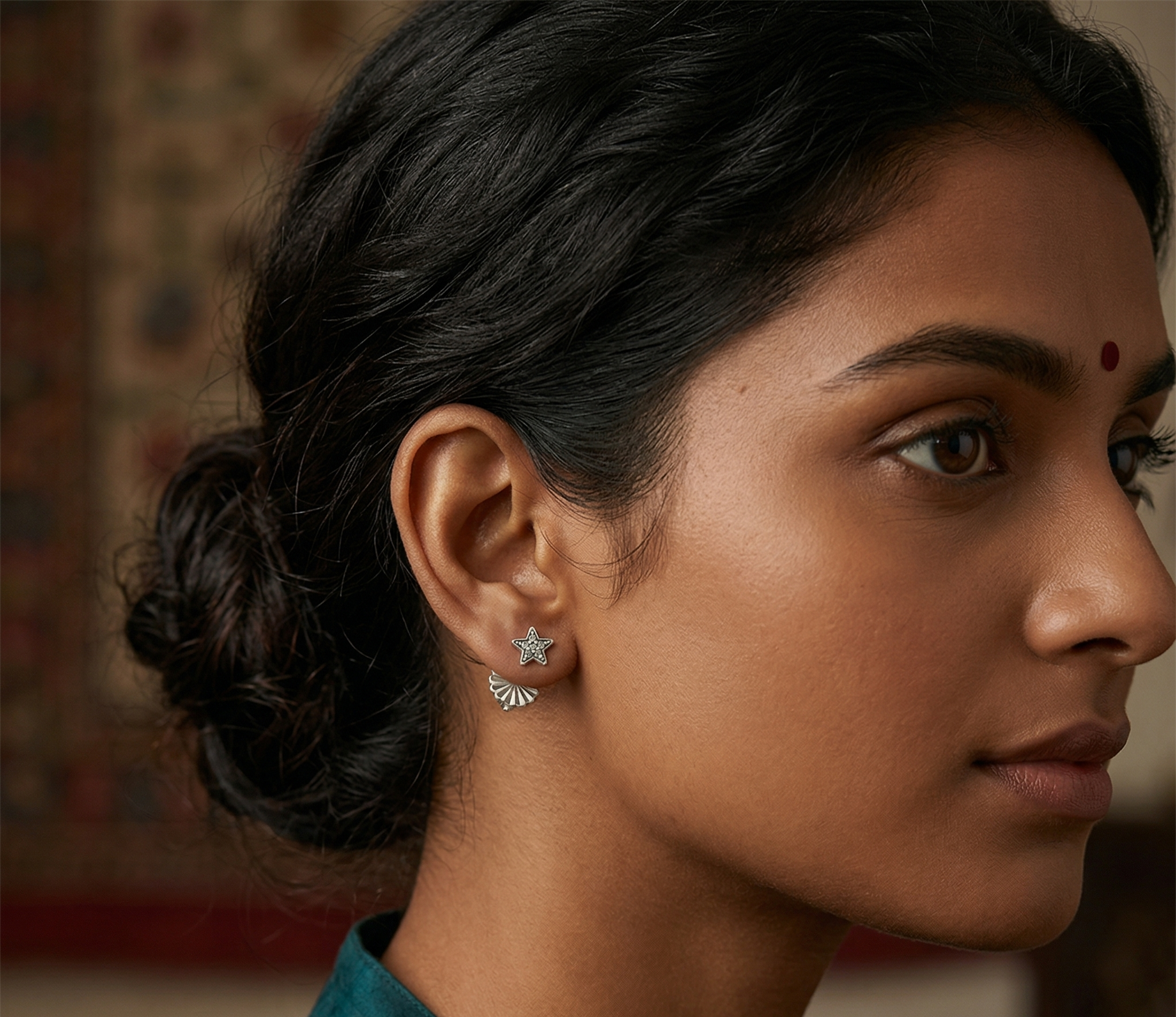 Star Green Earring