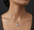 Rhodium clover type chain with pendent