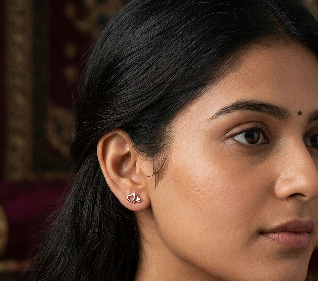 Heart Rosegold Earring