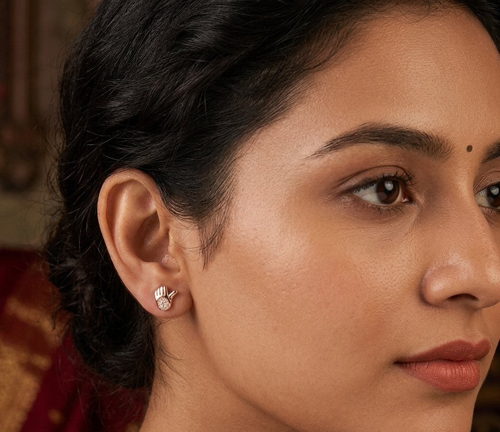 Hand Rosegold Earring