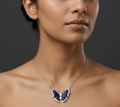 Rhodium Butterfly chain with pendent