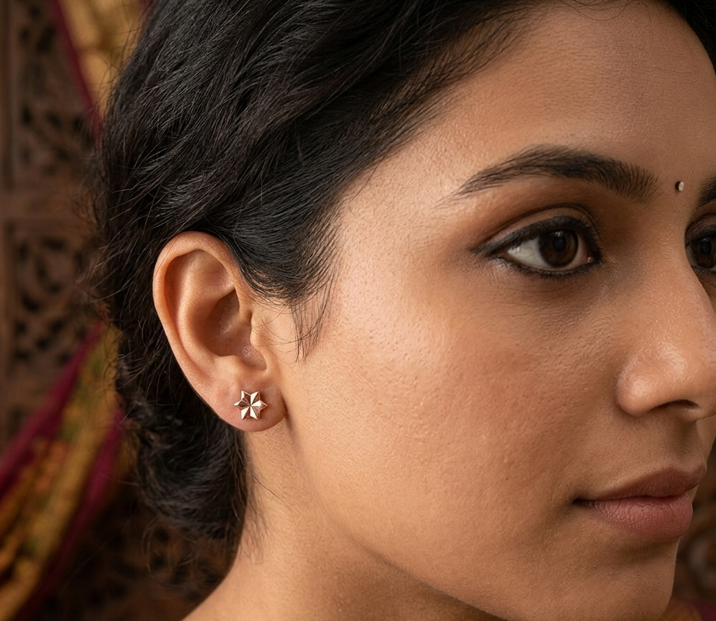 Star Rosegold Earring