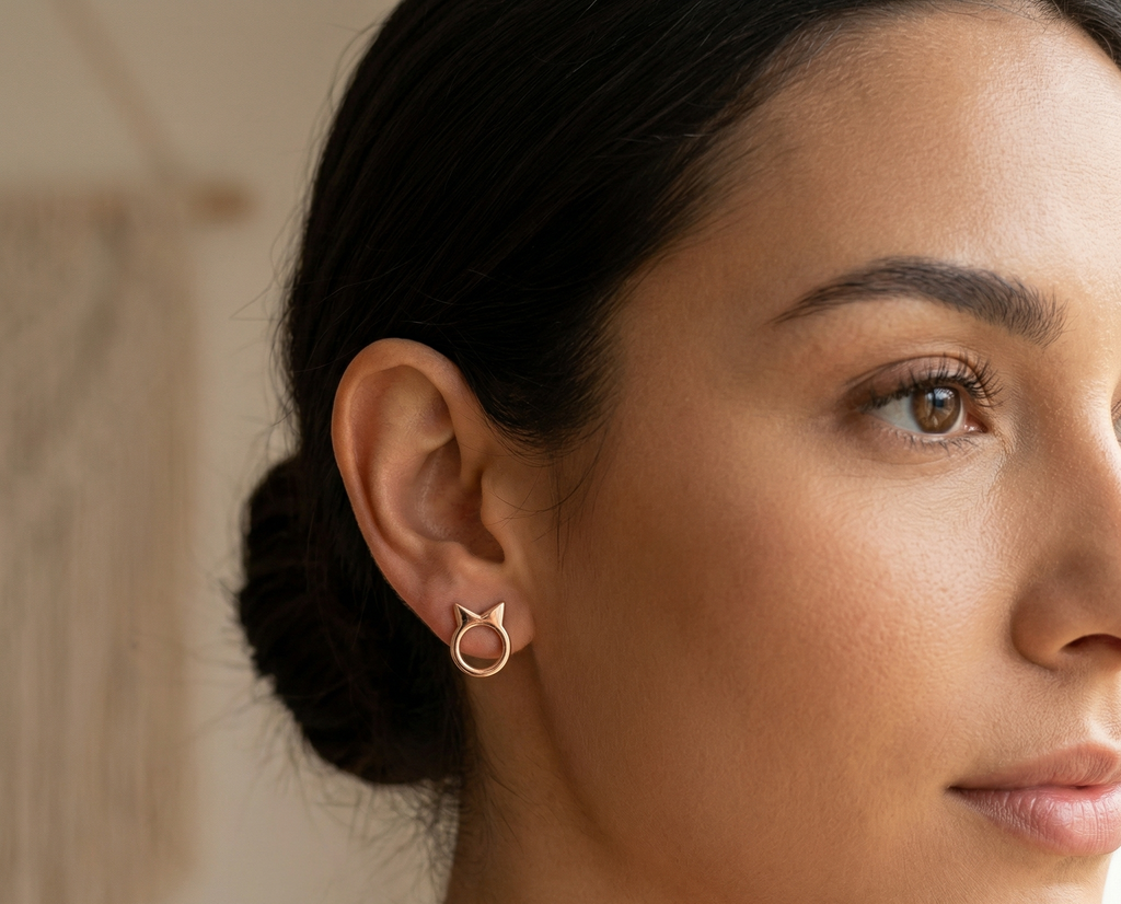 Horn Rosegold Earring