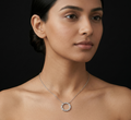 Rhodium circle chain with pendent